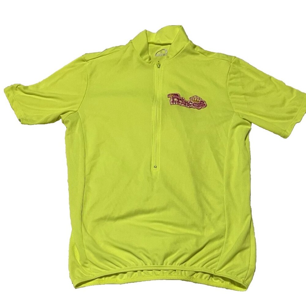Performance Bike Bicycle Jersey Women’s Small Yellow Princess Logo Patch 3/4 Zip